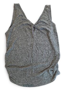 Old Navy Gray Twist-Front Keyhole Maternity Tank Top